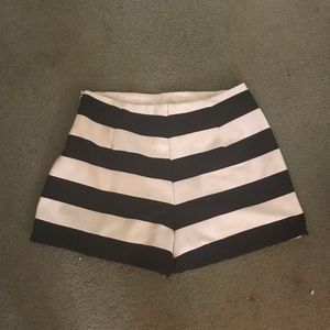 NWOT Black and White Striped Shorts